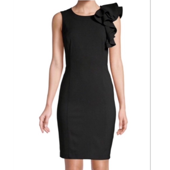 Calvin Klein black ruffle dress 🖤 - Picture 2 of 7